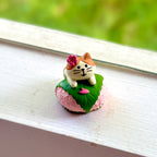 Japanese Sakura Matcha Cat Figurine