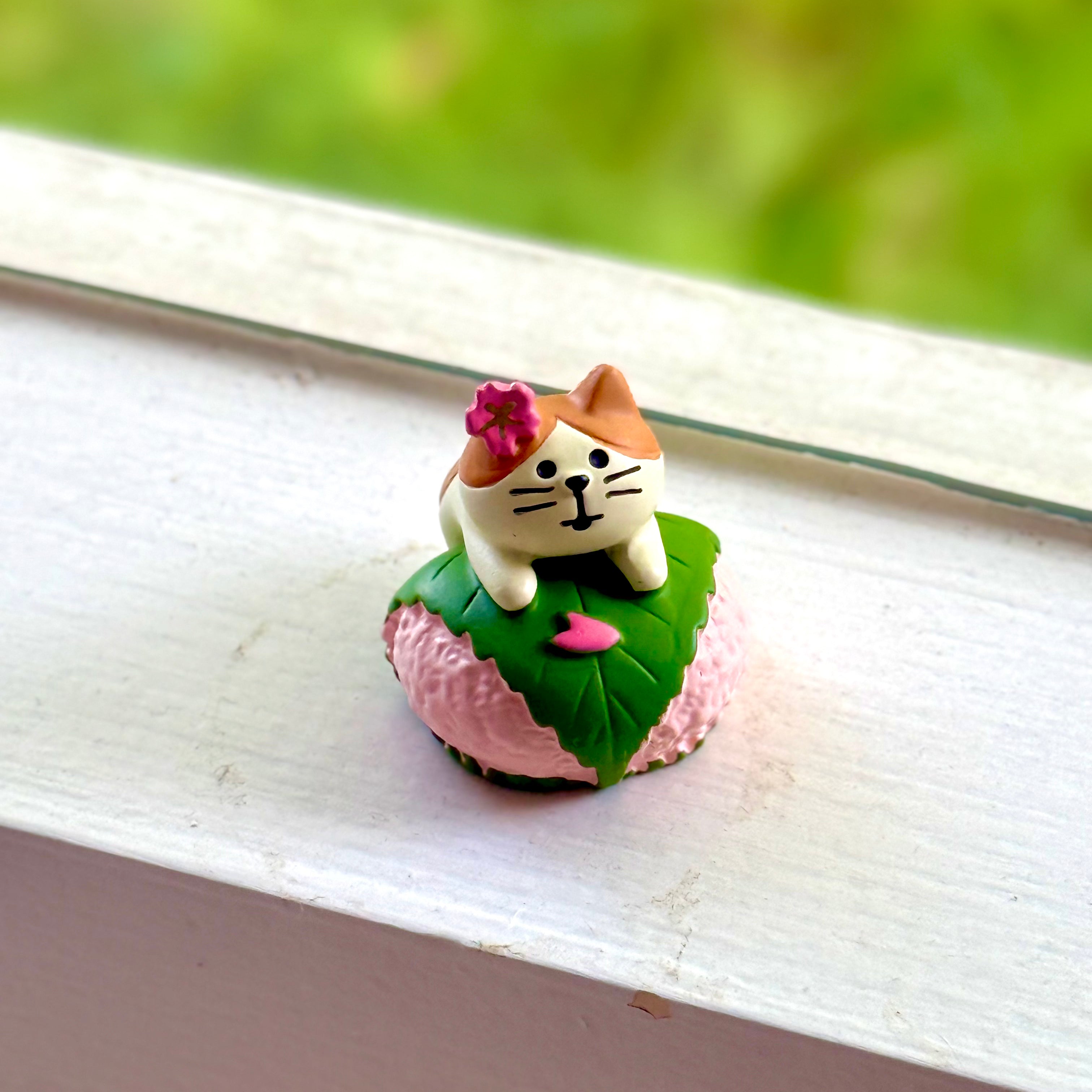 Japanese Sakura Matcha Cat Figurine