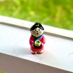 Japanese Sakura Matcha Cat Figurine