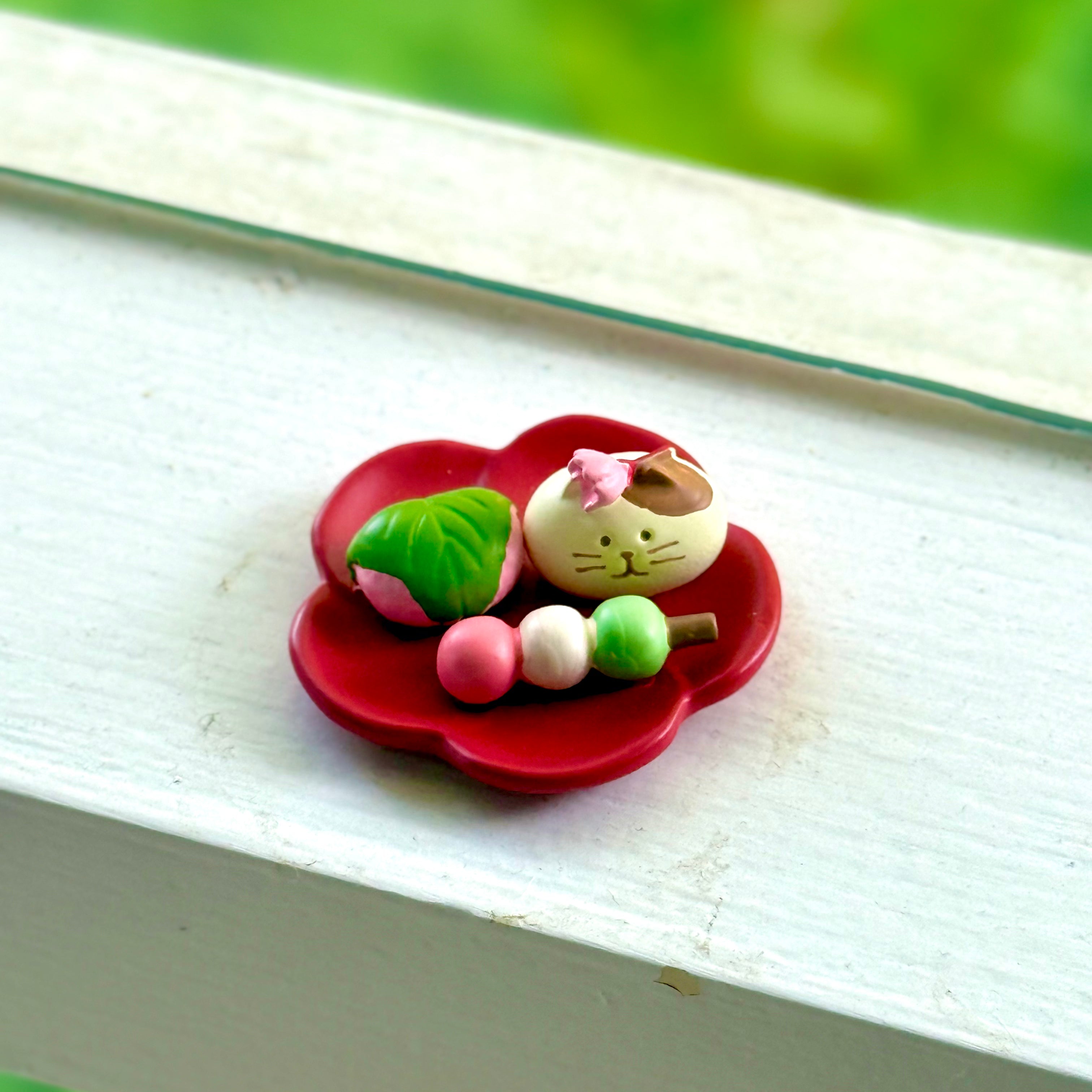 Japanese Sakura Matcha Cat Figurine
